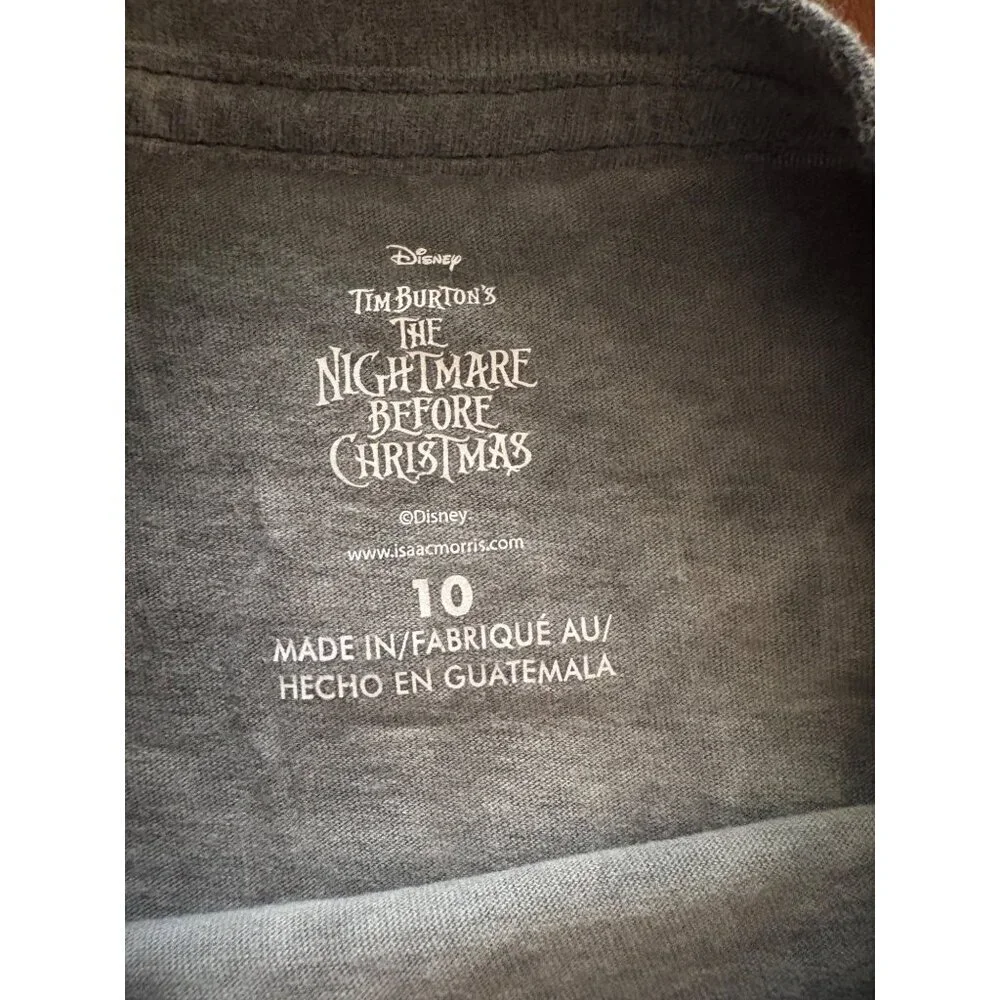 Disney The Nightmare Before Christmas Kids Long Sleeve Grey Shirt Boys Size 10